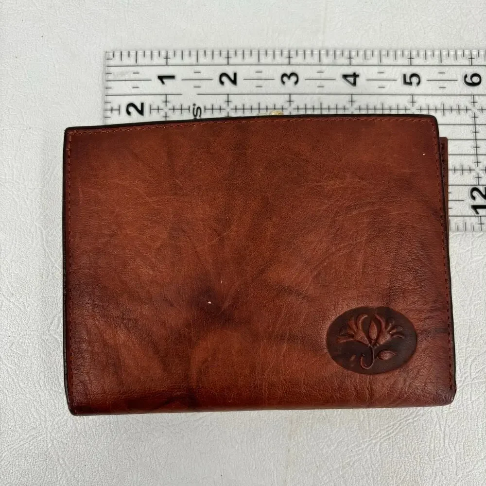 Buxton Leather Wallet Brown Top Grain Cowhide ID Credit‎ Card Kiss Lock Coin